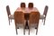 Art Deco Dining Table and Chairs, Poland, 1940s, Set of 7 9
