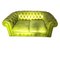 Canapé Chesterfield Vintage en Skaï Boutonné Vert 4