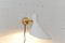 Lámpara de pared suiza Mid-Century de metal blanco, Imagen 1