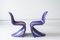 Danish Modern Violet Chairs by Verner Panton for Vitra, 1970s, Set of 5 12