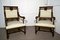 Large French Gothic Library Throne Chairs, Set of 2 1