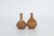 Petits Vases Double Mid-Century Scandinave en Grès Marron par Gunnar Borg pour Höganäs Keramik, 1960s, Set de 2 1