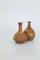 Small Mid-Century Scandinavian Modern Collectible Double Brown Stoneware Vases by Gunnar Borg for Höganäs Keramik, 1960s, Set of 2 5