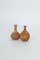 Small Mid-Century Scandinavian Modern Collectible Double Brown Stoneware Vases by Gunnar Borg for Höganäs Keramik, 1960s, Set of 2 7