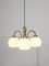 Lustre Mid-Century en Laiton et Opaline, Italie 6