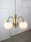 Mid-Century Italian Brass and Opaline Chandelier, Image 10