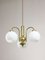 Mid-Century Italian Brass and Opaline Chandelier 1