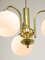 Mid-Century Italian Brass and Opaline Chandelier, Image 2