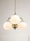 Lustre Mid-Century en Laiton et Opaline, Italie 3