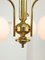 Lustre Mid-Century en Laiton et Opaline, Italie 14