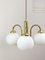 Mid-Century Italian Brass and Opaline Chandelier 12