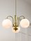 Lustre Mid-Century en Laiton et Opaline, Italie 11