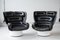Elda Lounge Chairs in Black Leather and Fiberglass by Joe Colombo, Set of 2 1