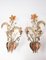 Large Florentine Wall Lights with Flowers, 1970s, Set of 2 4