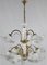 Large Ceramic Chandelier in Brass and Murano Glass, Italy, 1970s 1