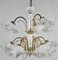 Large Ceramic Chandelier in Brass and Murano Glass, Italy, 1970s 2
