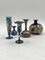 Small Mouth-Blown Glass Vases with Nazar Eyes Decor, Set of 5 1