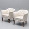 White Fabric Capitonne Armchair, Sweden, 1970s 1