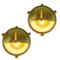 Lampade da parete in ottone dorato e vetro, set di 2, Immagine 3