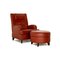 Leather Armchair & Stool from Wittmann, Set of 2, Image 1