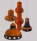Lampes à Suspension en Céramique Vernie Orange, Allemagne, 1970s, Set de 4 3