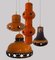 Orange Glazed Ceramic Pendant Lights, Germany, 1970s, Set of 4, Image 2