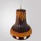 Orange Glazed Ceramic Pendant Lights, Germany, 1970s, Set of 4 8