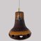 Brown Glazed Ceramic Pendant Lights, Germany, 1970s, Set of 3 10