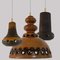 Lámparas colgantes de cerámica esmaltada marrón, Alemania, años 70. Juego de 3, Imagen 3