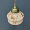 Pink Marbled Glass Hanging Lamp with Brass Fixture 6