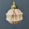 Pink Marbled Glass Hanging Lamp with Brass Fixture, Image 1