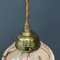 Pink Marbled Glass Hanging Lamp with Brass Fixture 7