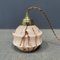 Pink Marbled Glass Hanging Lamp with Brass Fixture 14