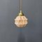 Pink Marbled Glass Hanging Lamp with Brass Fixture 4