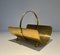 Neoclassical Style Brass Firewood Holder, 1970s 5