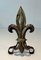 Bronze and Wrought Iron Lily Chenets, 1940s, Set of 2 7