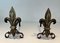 Bronze and Wrought Iron Lily Chenets, 1940s, Set of 2, Image 2