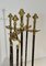 Brass and Brushed Steel Fireplace Tools with Stand attributed to the Maison Jansen, 1940s, Set of 5 5