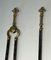 Brass and Brushed Steel Fireplace Tools with Stand attributed to the Maison Jansen, 1940s, Set of 5 10