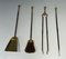 Brass and Brushed Steel Fireplace Tools with Stand attributed to the Maison Jansen, 1940s, Set of 5 9