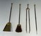 Brass and Brushed Steel Fireplace Tools with Stand attributed to the Maison Jansen, 1940s, Set of 5, Image 9