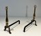 Neoclassical Chenets in Brass and Wrought Iron, 1970s, Set of 2 12