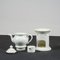 Teiera in ceramica bianca con base e portacandela di Richard Ginori, set di 3, Immagine 6