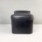 Italian Modern Squared Stool in Black Faux Leather with Wheels, 1980s 2