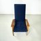 Italian Mid-Century Modern Wood and Blue Fabric Lounge Chairs, 1950s, Set of 2 6