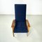 Sillones italianos Mid-Century modernos de madera y tela azul, años 50. Juego de 2, Imagen 6