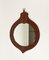 Espejo de pared Mid-Century en forma de lágrima de cuero al estilo de Jacques Adnet, Italia, años 60, Imagen 7