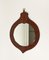 Mid-Century Teardrop Wall Mirror in Leather in the style of Jacques Adnet, Italy, 1960s, Image 7