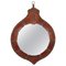 Mid-Century Teardrop Wall Mirror in Leather in the style of Jacques Adnet, Italy, 1960s 1