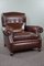 English Armchair in Dark Brown Sheep Leather 2